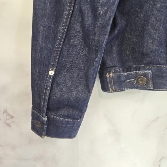 Bonobos Denim Jacket Mens Size Large Dark Wash The Jean Trucker Indigo - Picture 8 of 13